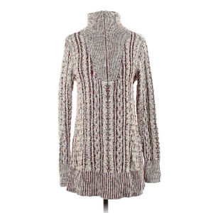 Soft Surroundings Women XS 1/4 Cotton Wool Pull Over Sweater Cable Knit Red Tan